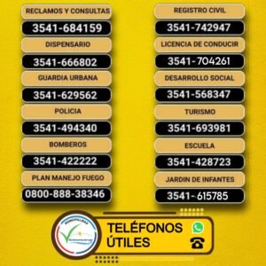 TELÉFONOS ÚTILES…