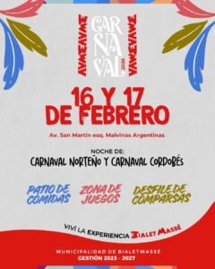 Febrero es Carnaval en Bialet Massé….