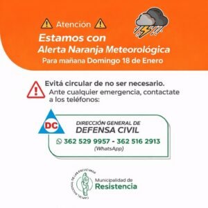 ATENCIÓN: Estamos con Alerta Naranja Metereológica para este domingo 18….
