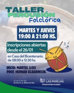 Nuevo Taller de Percusión Folclórica….
