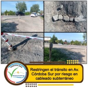 Se solicita a los conductores circular con extrema precaución y no utilizar accesos no autorizados ni zonas valladas sobre Avenida Córdoba S…