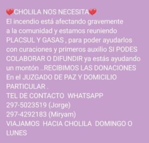 Atención: Donaciones para afectados por incendios en la Patagonia…