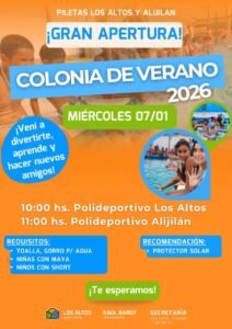 Gran Apertura – Colonia de Verano 2026…