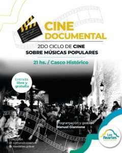 Continúa  el 2º Ciclo de Cine Documental sobre Músicas Populares en Los Reartes…