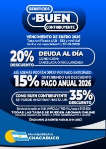 Beneficios al buen contribuyente…
