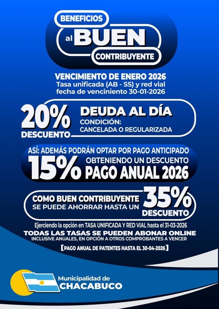 Beneficios al buen contribuyente…
