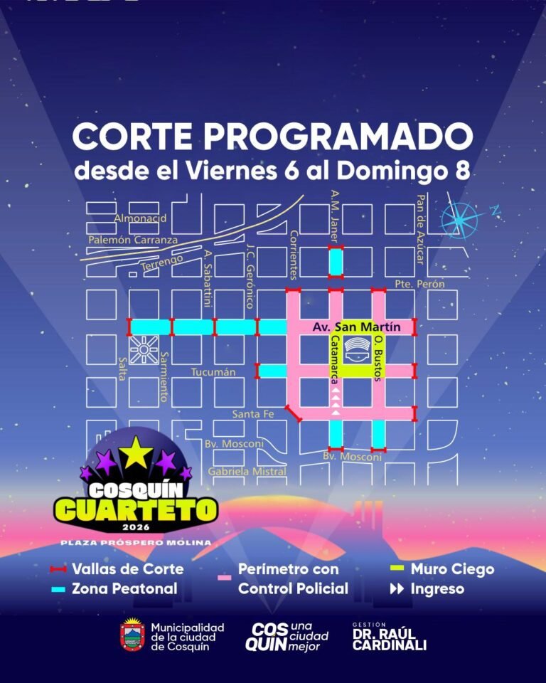 Cortes de calles | Cosquín Cuarteto 2026…