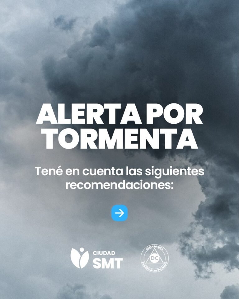 Alerta amarilla por tormenta anunciada para la noche de este jueves 12 de febrero….