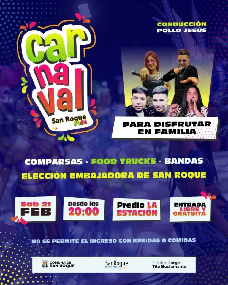 Carnavales 2026 San Roque se viste de fiesta Veni a disfrutar en familia…