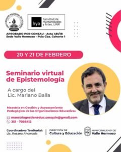 Nuevo seminario en el marco de la Maestría en Gestión y Asesoramiento Pedagógico de las Organizaciones Educativas que se dicta en Valle Her…