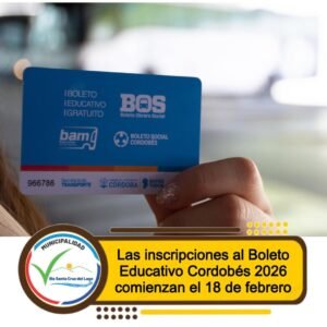 El miércoles 18 de febrero abrirán las inscripciones para el Boleto Educativo Cordobés (BEC), correspondiente al ciclo lectivo 2026, para es…