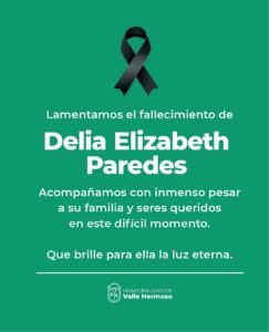 Con profundo pesar lamentamos el fallecimiento de nuestra querida vecina Delia Elizabeth Paredes….