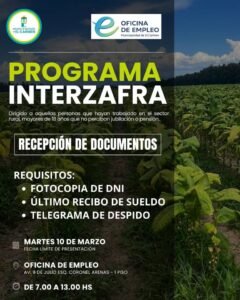 *PROGRAMA INTERZAFRA*: Ayuda Económica para trabajadores del sector rural….