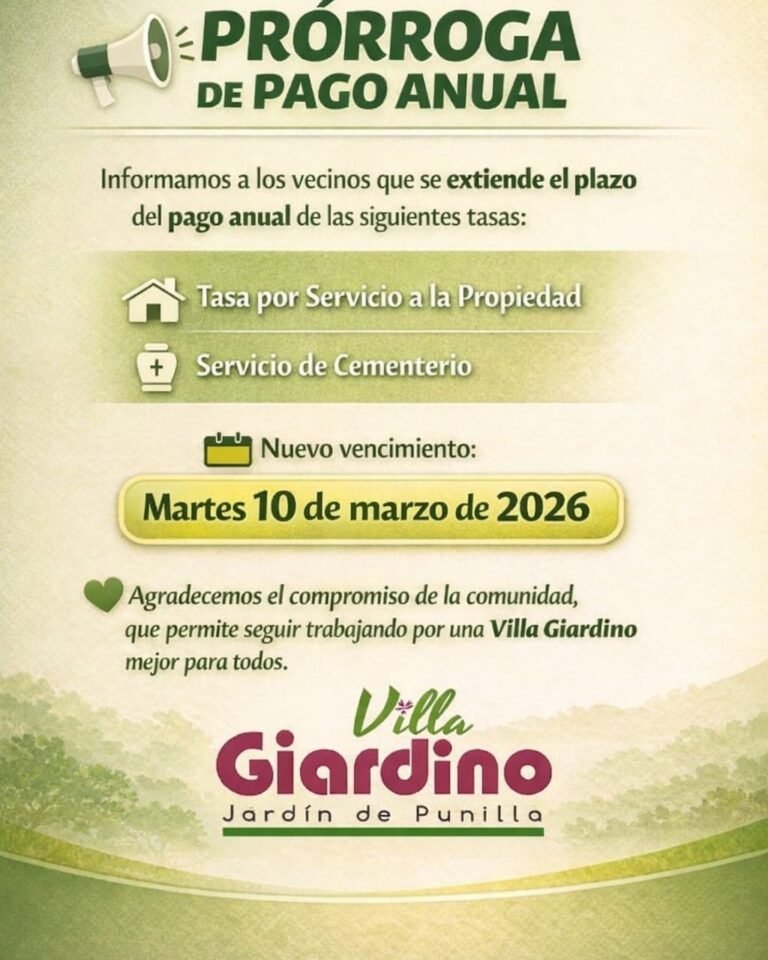 PRÓRROGA DE PAGO ANUAL…