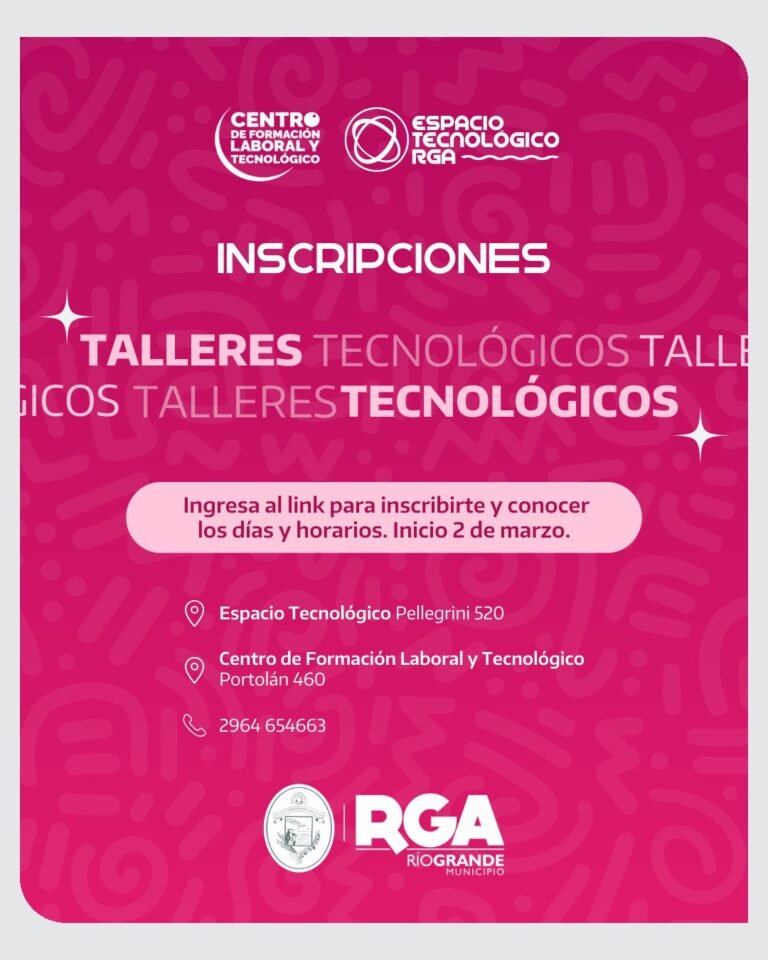 Sumate a los talleres tecnológicos de la Muni…