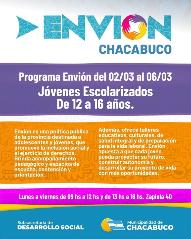 Inscripción 2026 al Programa Envión…