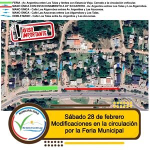 Con motivo de la realización de la Feria Municipal “De Vuelta al Paso”, el sábado 28 de febrero se implementarán cambios en la circulación v…