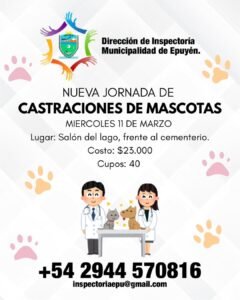 Nueva campaña de castración en Epuyén:…
