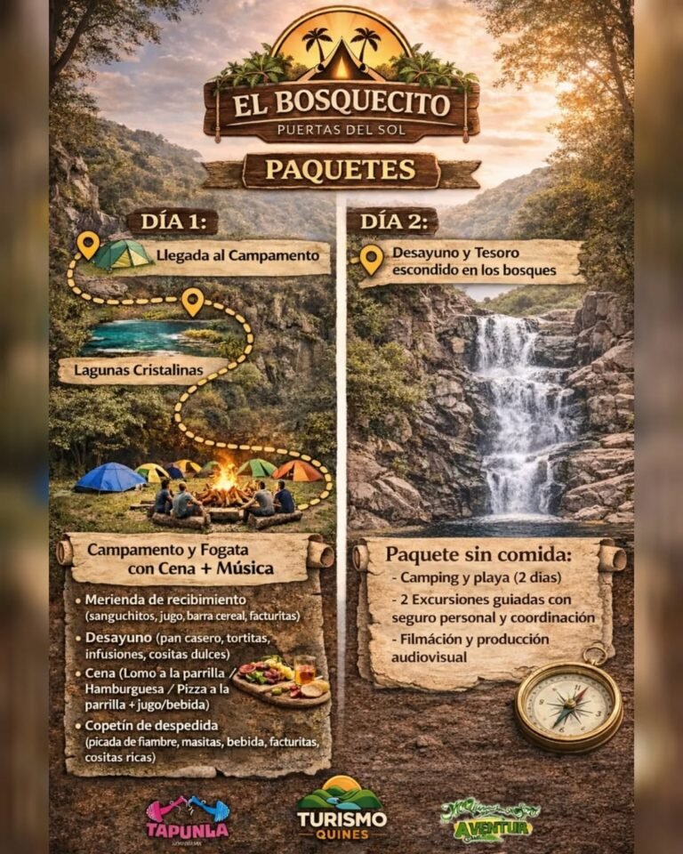 Itinerario: Aventura en El Bosquecito (2 Días / 1 Noche)…