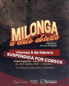 AVISO IMPORTANTE – MILONGA A CIELO ABIERTO…