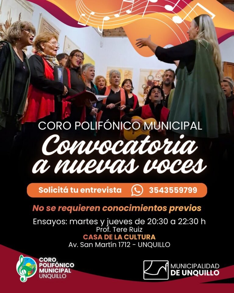 CONVOCATORIA A NUEVAS VOCES – CORO POLIFÓNICO MUNICIPAL…