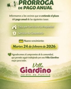 PRÓRROGA – PAGO ANUAL 2026…