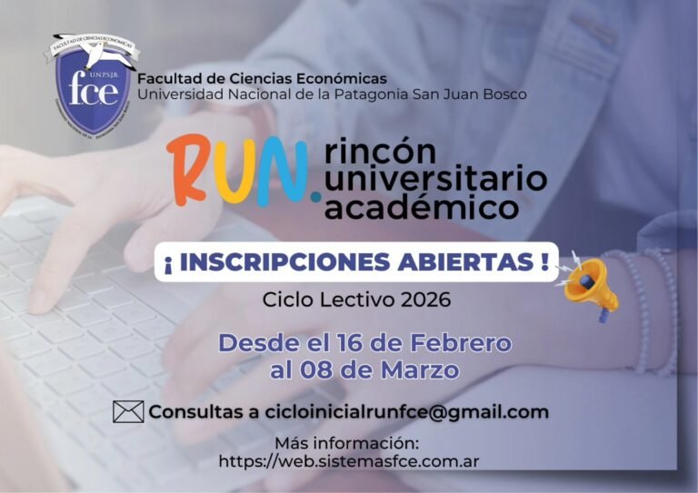 La Facultad de Cs Económicas de UNPSJB abrió las inscripciones para la *Licenciatura en Economía* y la *Tecnicatura en Finanzas Empresariale…