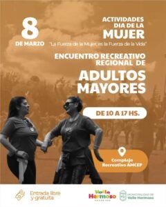 8 de marzo | Encuentro Recreativo Regional de Adultos Mayores por el Día de la Mujer…