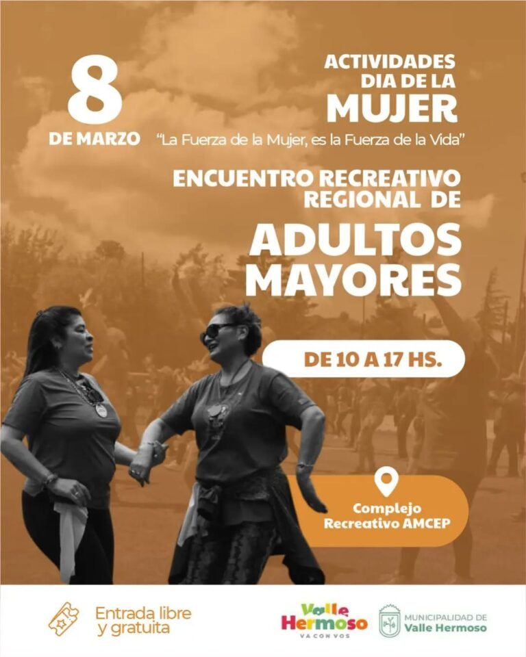 8 de marzo | Encuentro Recreativo Regional de Adultos Mayores por el Día de la Mujer…