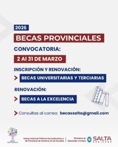 Convocatoria 2026: Becas Nivel Superior…