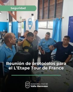 Este miércoles se llevó a cabo una reunión de protocolos de seguridad para el L’Etape del Tour de France que pasará por Valle Hermoso el do…