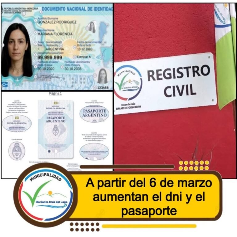 El Gobierno nacional publicó en el Boletín Oficial la actualización de los valores para la tramitación del Documento Nacional de Identidad y…