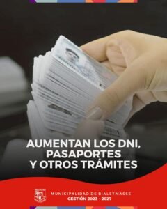 Actualización de precios para DNI, Pasaportes y otros trámites…