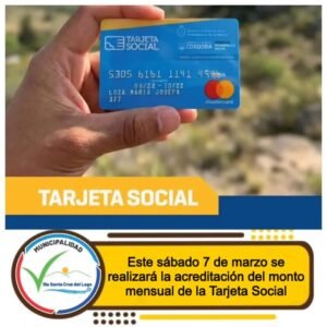 Este sábado 7 de marzo se realizará la acreditación del monto mensual de la Tarjeta Social, correspondiente al mes en curso….