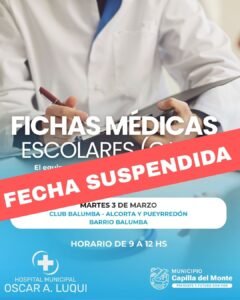 Estimados vecinos, les Informamos que por razones climáticas debemos reprogramar esta fecha del Martes 3 en el Club Balumba, correspondiente…