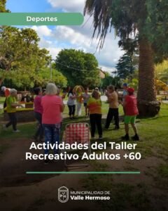 Compartimos imágenes del comienzo de las actividades del Taller Recreativo para Adultos +60 (ambos sexos)….
