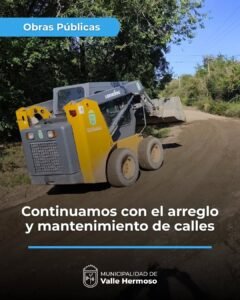 Trabajos en calles de Valle Hermoso…