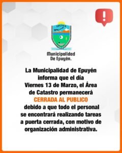 Viernes 13 – Catastro Cerrado….