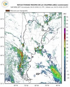 16 MAR |  Más de 15 provincias bajo alerta de nivel naranja y amarillo por tormentas en distintos períodos para hoy y mañana martes….