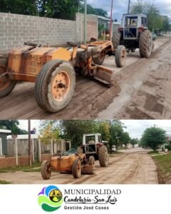 Personal municipal realiza tareas de Nivelación de calles y recolección de ramas y residuos….