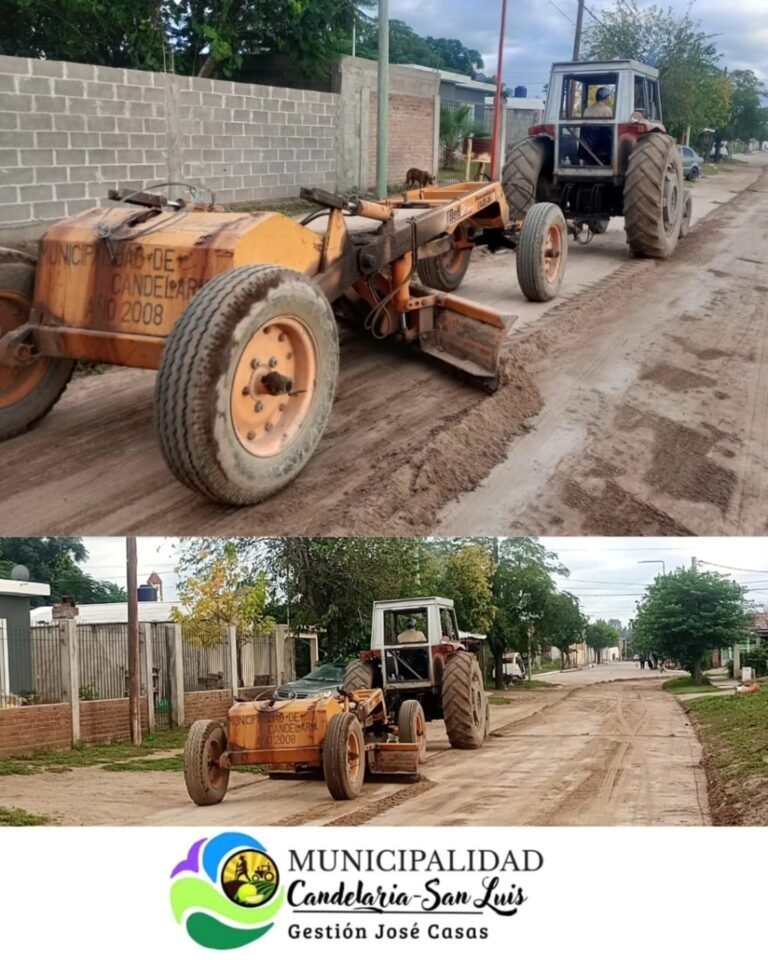 Personal municipal realiza tareas de Nivelación de calles y recolección de ramas y residuos….