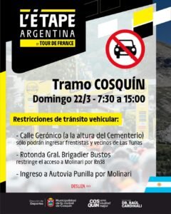 Corte de calles por L’Étape Argentina by Tour de France…