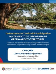 En el marco del Programa de Ordenamiento Territorial de la Biorregión Cosquín – Yuspe, la Dirección General de Ordenamiento Territorial de l…