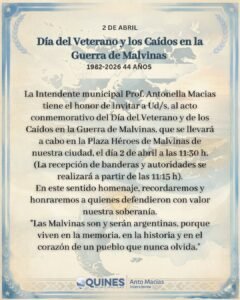 2 de Abril – Día del Veterano y de los Caídos en la Guerra de Malvinas…