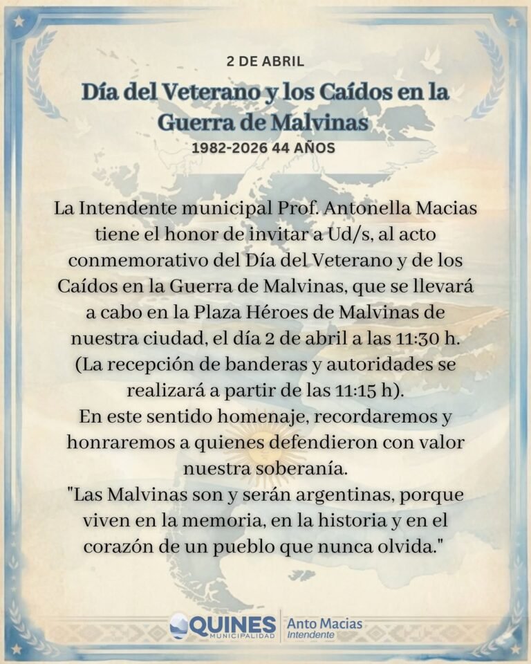 2 de Abril – Día del Veterano y de los Caídos en la Guerra de Malvinas…