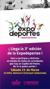 Llega la 3° edición de la Expodeportes en Capilla del Monte:…
