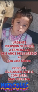 URGENTE! – NIÑA PERDIDA EN COSQUIN