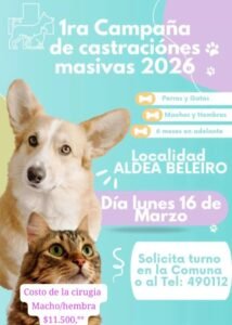 ¡Andá reservando tu turno para castrar a tu mascota, los esperamos!…
