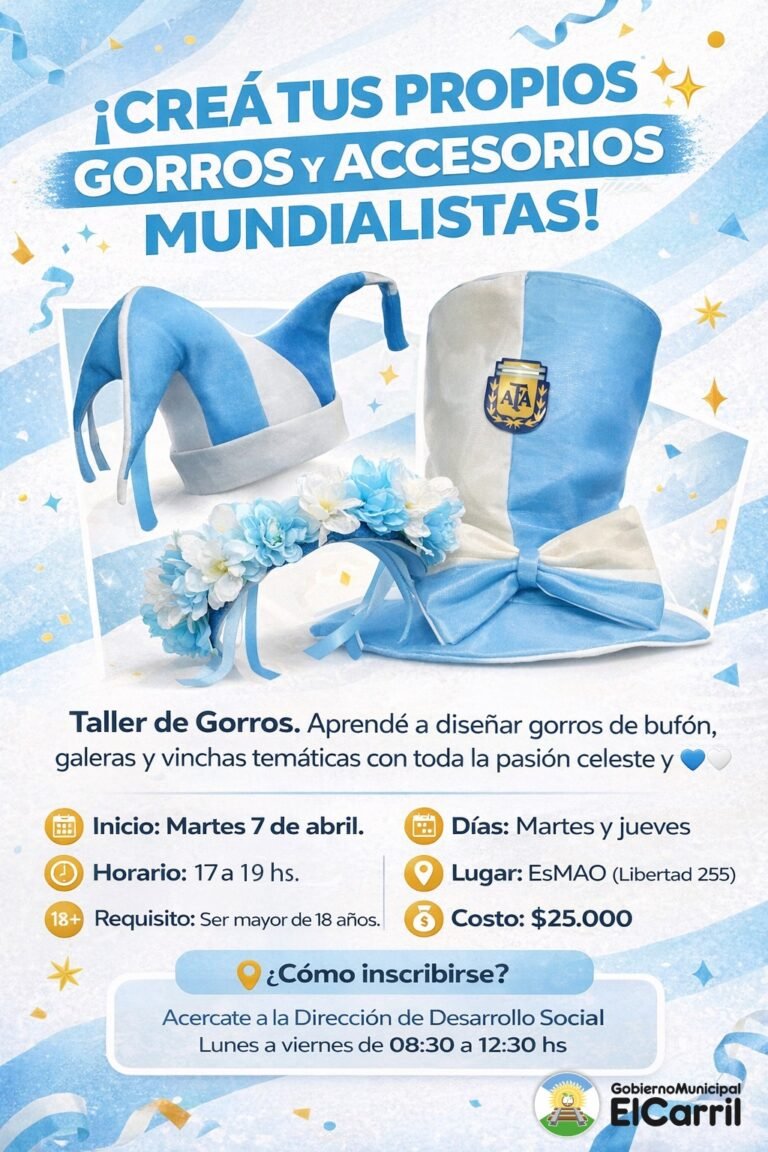 ¡CREÁ TUS PROPIOS GORROS Y ACCESORIOS MUNDIALISTAS!…