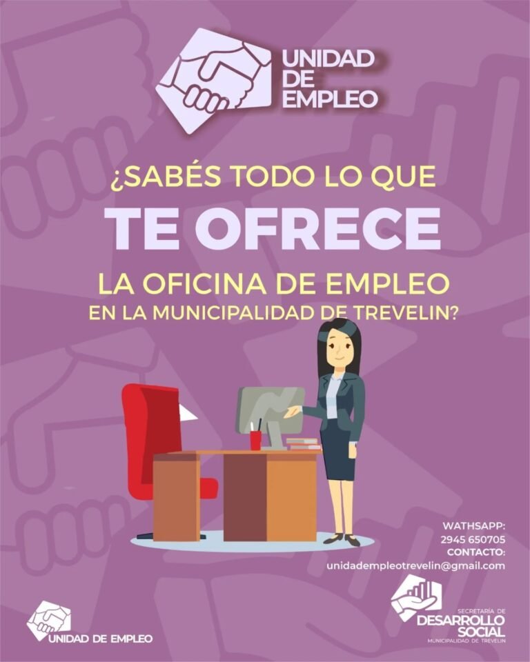 ¿YA CONOCÉS LOS PROGRAMAS QUE OFRECE LA UNIDAD DE EMPLEO EN LA MUNICIPALIDAD DE TREVELIN?…